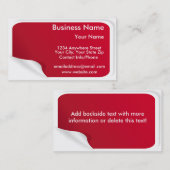 visitekaartje Red Sticker (Voorkant / Achterkant)