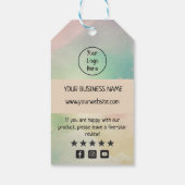 Visitekaartje regenboogwolkengradiënt bedankt cadeaulabel (Achterkant)