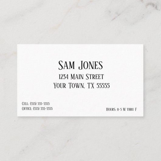 Visitekaartje Regendruppels (Achterkant)