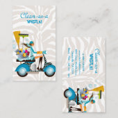 Visitekaartje reinigen Zebra scooter (Voorkant / Achterkant)