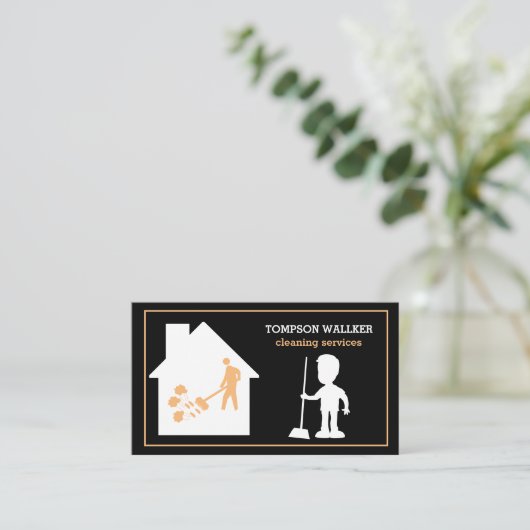 Visitekaartje reinigingsdiensten (Staand voorkant)