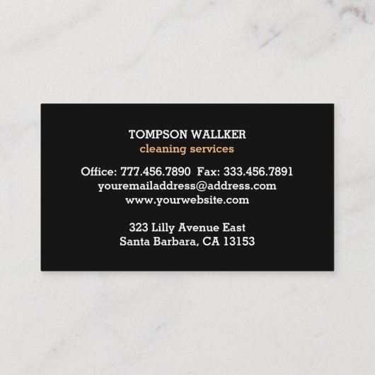 Visitekaartje reinigingsdiensten (Achterkant)