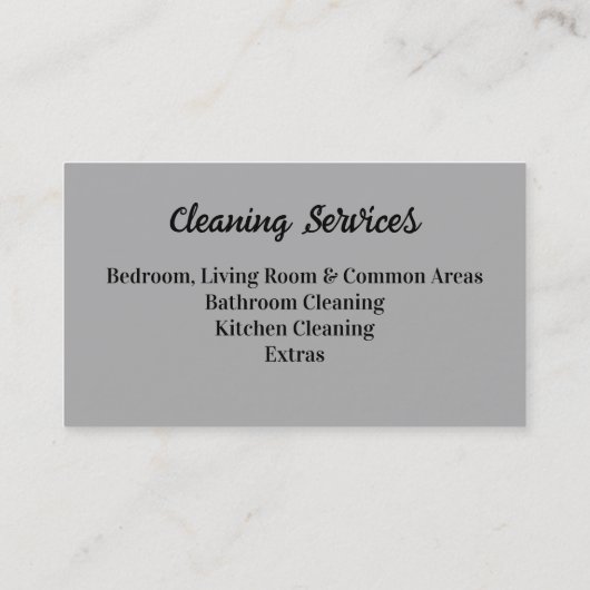 Visitekaartje reinigingsservice (Achterkant)