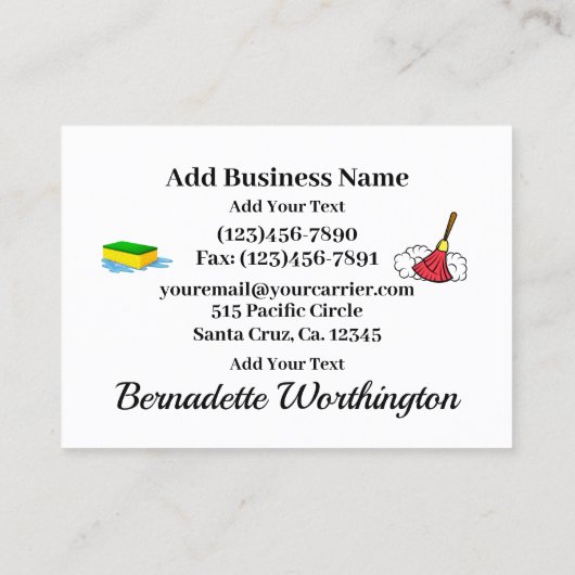 Visitekaartje reinigingsservice (Achterkant)