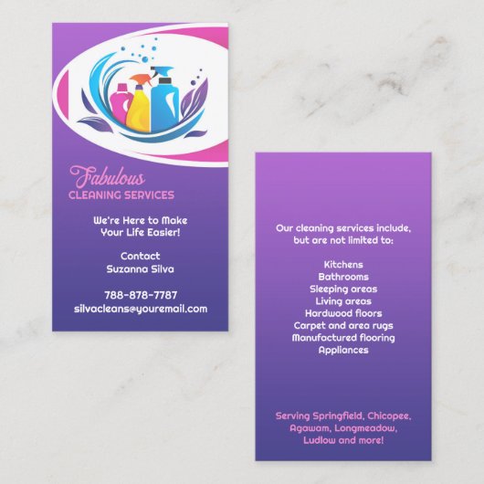 Visitekaartje reinigingsservice (Voorkant / Achterkant)