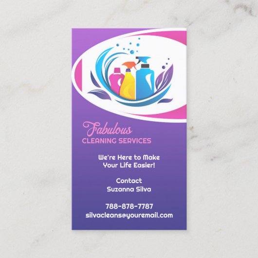 Visitekaartje reinigingsservice (Voorkant)