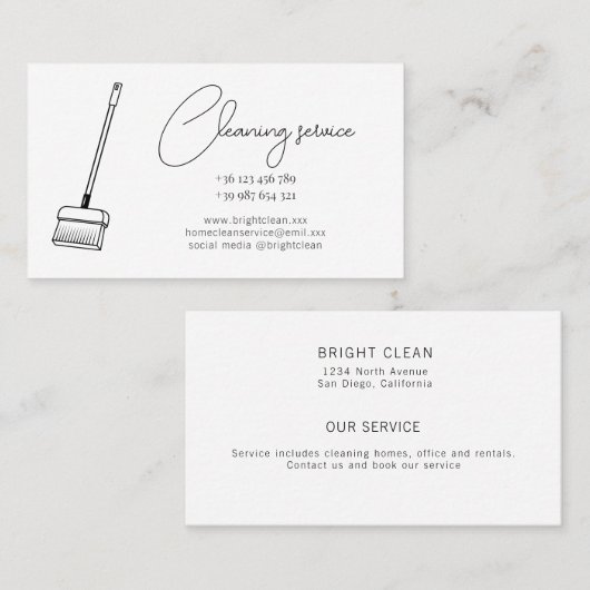 Visitekaartje reinigingsservice (Voorkant / Achterkant)