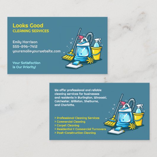 Visitekaartje reinigingsservice (Voorkant / Achterkant)