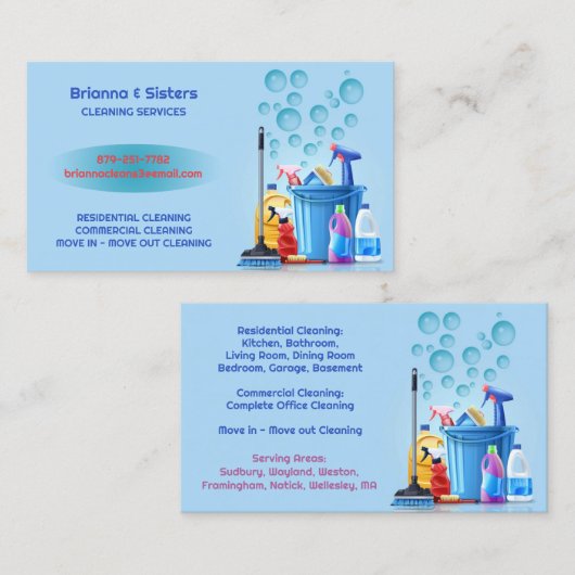 Visitekaartje reinigingsservice (Voorkant / Achterkant)