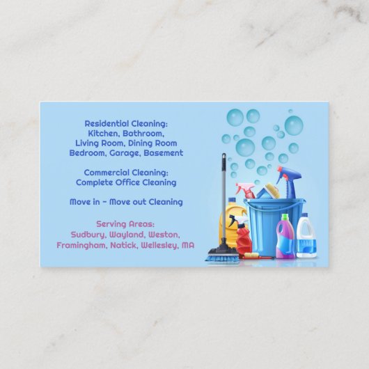 Visitekaartje reinigingsservice (Achterkant)