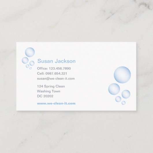 Visitekaartje reinigingsservice (Achterkant)