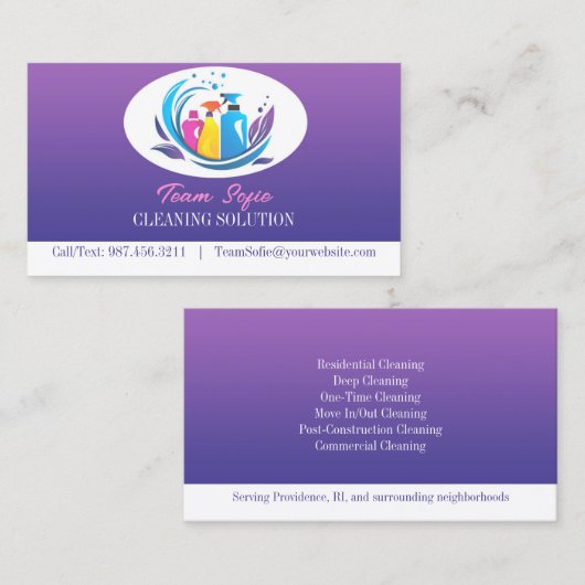 Visitekaartje reinigingsservice (Voorkant / Achterkant)