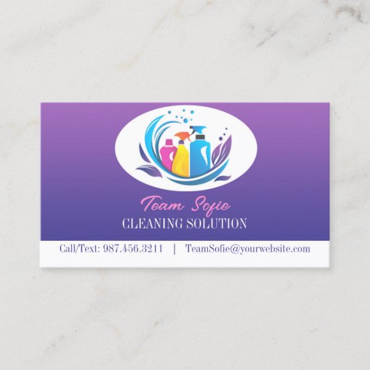 Visitekaartje reinigingsservice (Voorkant)