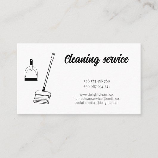 Visitekaartje reinigingsservice (Voorkant)