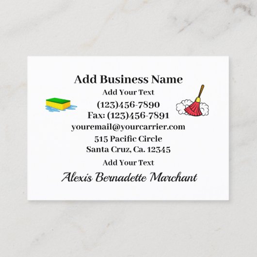 Visitekaartje reinigingsservice (Achterkant)