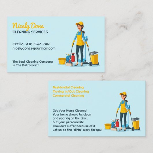 Visitekaartje reinigingsservice (Voorkant / Achterkant)