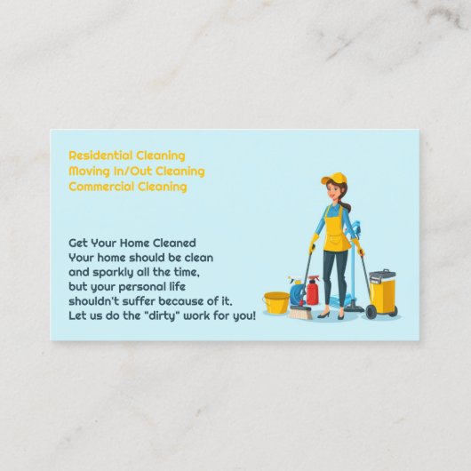 Visitekaartje reinigingsservice (Achterkant)