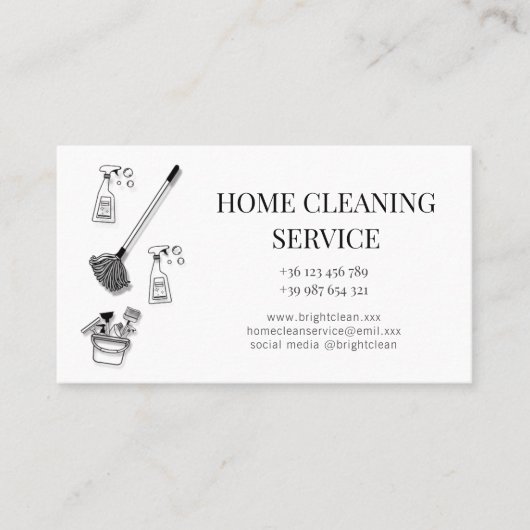 Visitekaartje reinigingsservice (Voorkant)