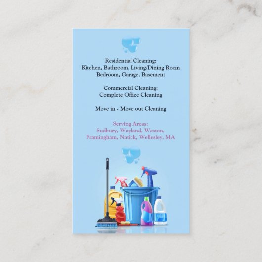 Visitekaartje reinigingsservice (Achterkant)