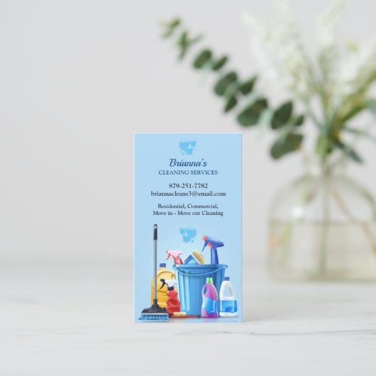 Visitekaartje reinigingsservice (Staand voorkant)