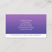 Visitekaartje reinigingsservice (Achterkant)