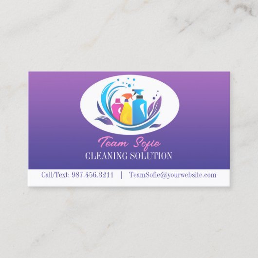 Visitekaartje reinigingsservice (Voorkant)