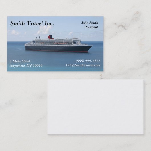 Visitekaartje reisagent (Voorkant / Achterkant)