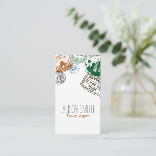 Visitekaartje reisagent (Staand voorkant)
