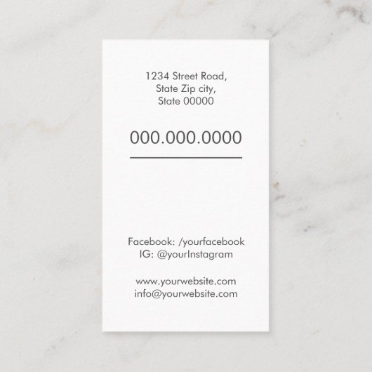 Visitekaartje reisagent (Achterkant)