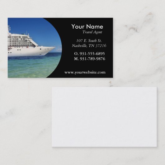 Visitekaartje reisagent, 100 stuks, wit (Voorkant / Achterkant)