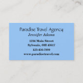 Visitekaartje reisbureau (Achterkant)