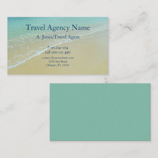 Visitekaartje reisbureau (Voorkant / Achterkant)