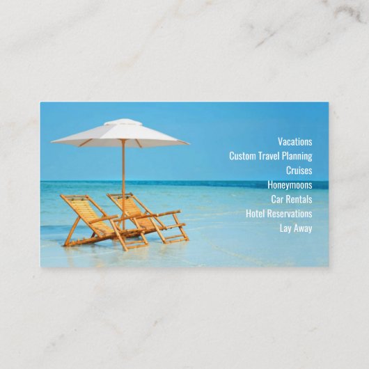 Visitekaartje reisbureau (Achterkant)