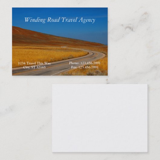 Visitekaartje reisbureau (Voorkant / Achterkant)