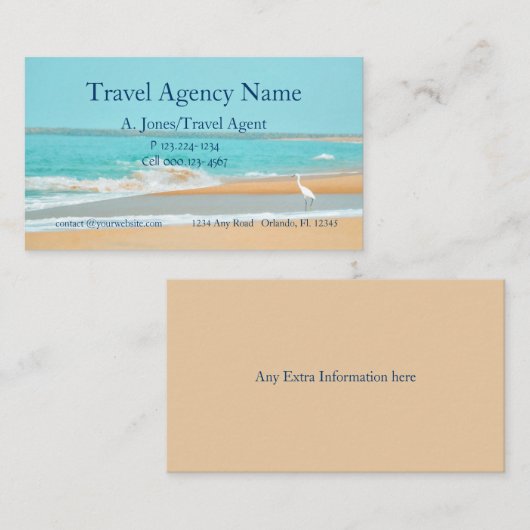 Visitekaartje reisbureau (Voorkant / Achterkant)