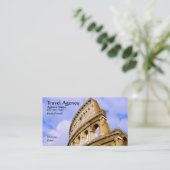 Visitekaartje reisbureau. (Staand voorkant)