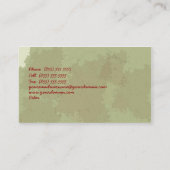 Visitekaartje  reisbureau (Achterkant)