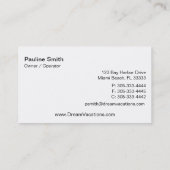 Visitekaartje reisbureau (Achterkant)