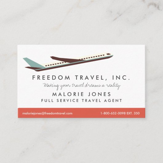 Visitekaartje reisbureau voor vrouwen (Voorkant)