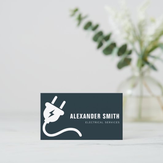 Visitekaartje rendy blauwe elektrische diensten (Staand voorkant)