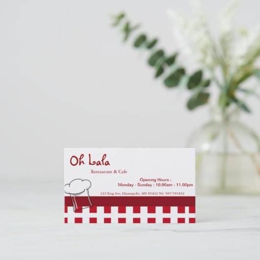 Visitekaartje Restaurant Cafe (Staand voorkant)