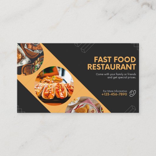 visitekaartje restaurant fast food (Voorkant)