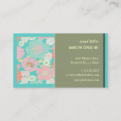 Visitekaartje, retro bloemen visitekaartje (Achterkant)