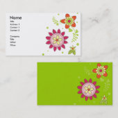 Visitekaartje Retro Flowers (Voorkant / Achterkant)