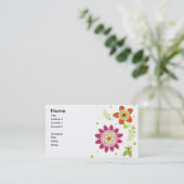 Visitekaartje Retro Flowers (Staand voorkant)