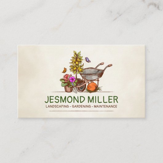 Visitekaartje  Retro Gardening Services (Voorkant)
