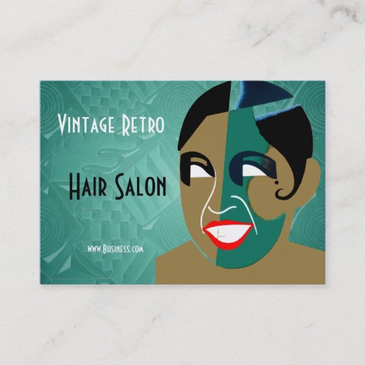 Visitekaartje  Retro Haarsalon (Voorkant)