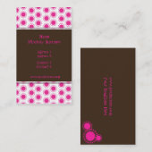 Visitekaartje ~ Retro sterren, magenta (Voorkant / Achterkant)