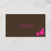 Visitekaartje ~ Retro sterren, magenta (Achterkant)