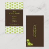 Visitekaartje ~ Retrosterren, olijfgroen (Voorkant / Achterkant)